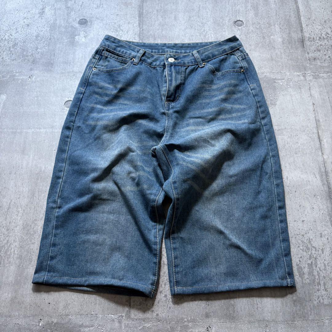 wide buggy jeans half pants y2k grunge - メルカリ