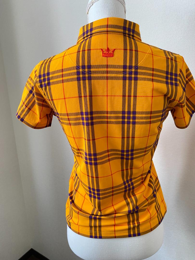 le coq sportif イエローチェック 半袖ポロシャツ M