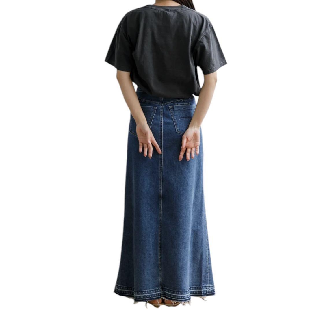 YANUK マキシAラインスカート カットオフ デニム S Mireiさん専用】YANUK (S) マキシ Aライン スカート ロング