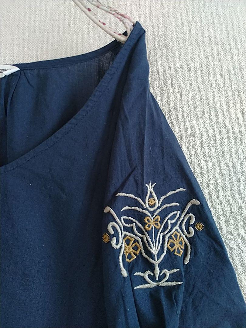 購入不可あっちゃん様専用 BLUE綿麻オリエンタル系刺繍が可愛いプルオーバー AK4Ib-m16365790429 新作入荷
