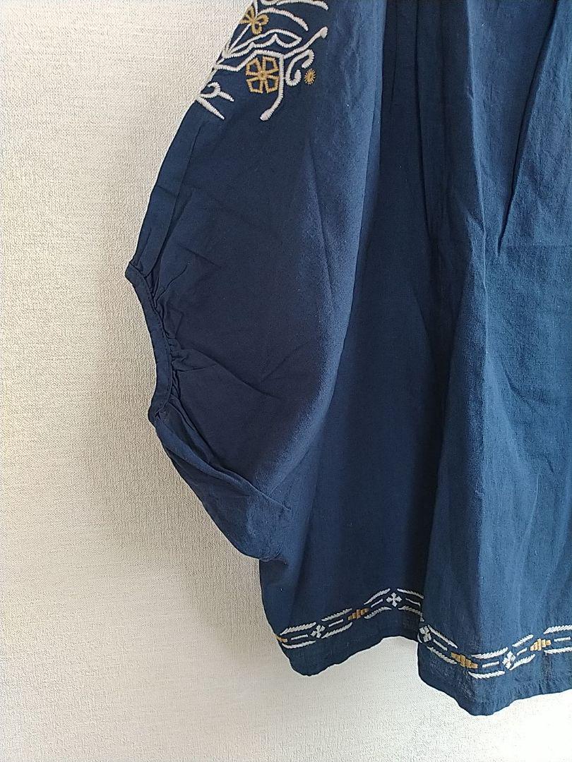 購入不可あっちゃん様専用 BLUE綿麻オリエンタル系刺繍が可愛いプルオーバー AK4Ib-m16365790429 新作入荷