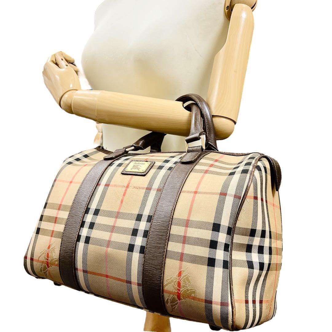 BURBERRY ノバチェック ユニセックス ボストンバッグ 9015