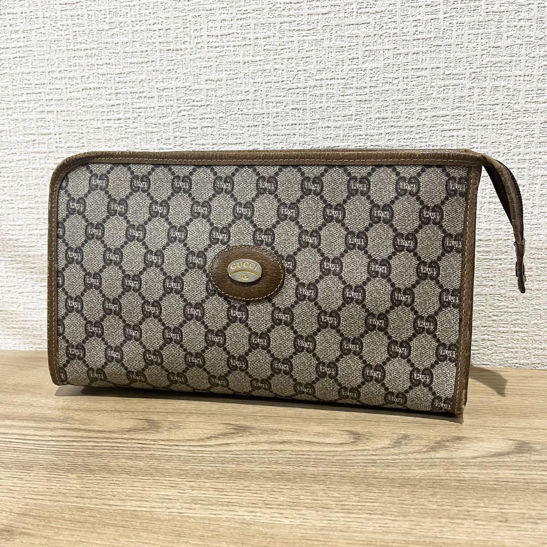 GUCCI クラッチバッグ　ショルダーバッグ　GGスプリーム　レザー GUCCI グッチ GGスプリームキャンバス×レザー スモール