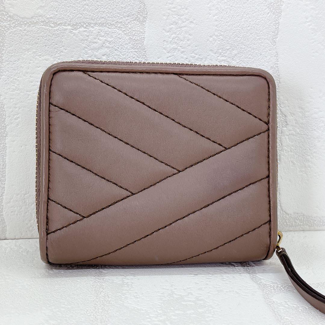 美品✨ トリーバーチ TORY BURCH ラウンドファスナー 折財布 金ロゴ