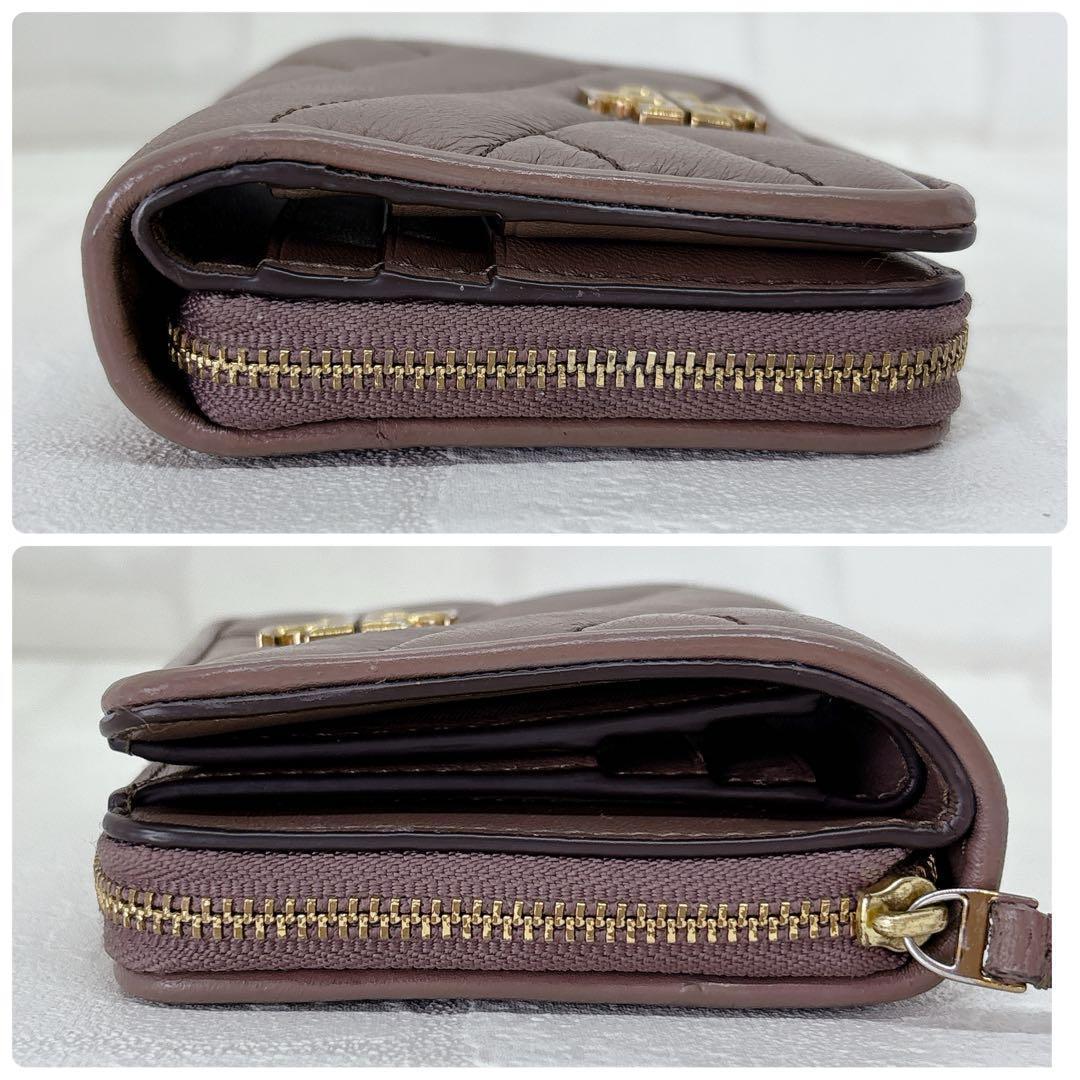 美品✨ トリーバーチ TORY BURCH ラウンドファスナー 折財布 金ロゴ