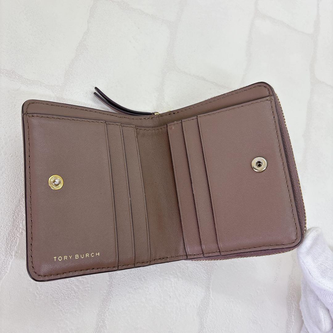 美品✨ トリーバーチ TORY BURCH ラウンドファスナー 折財布 金ロゴ