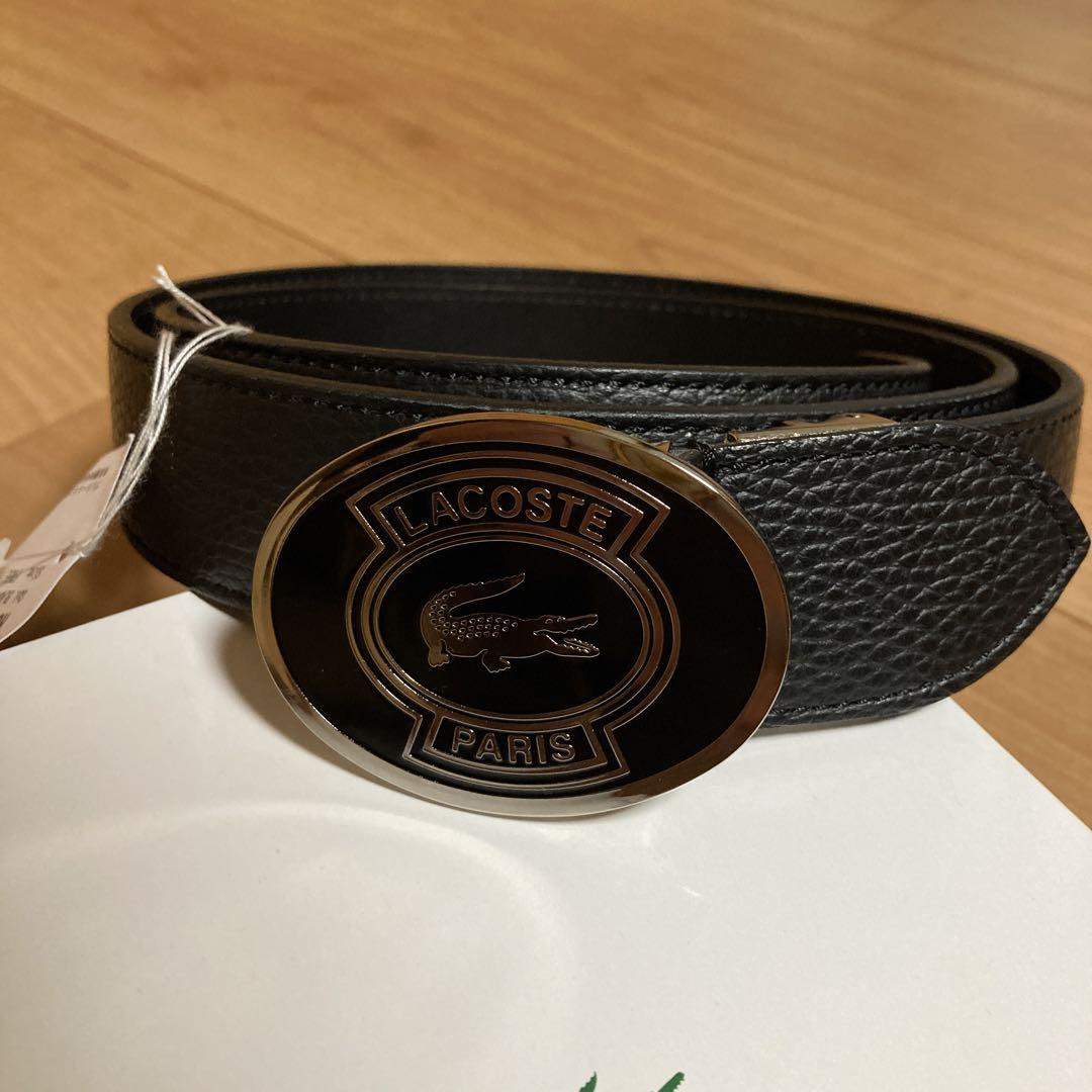 LACOSTE ブラック　レザーベルト