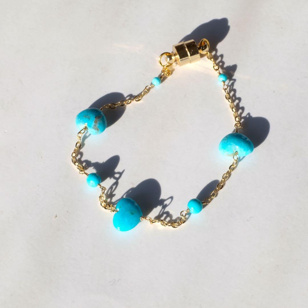 14kgfアリゾナターコイズハートブレスレット