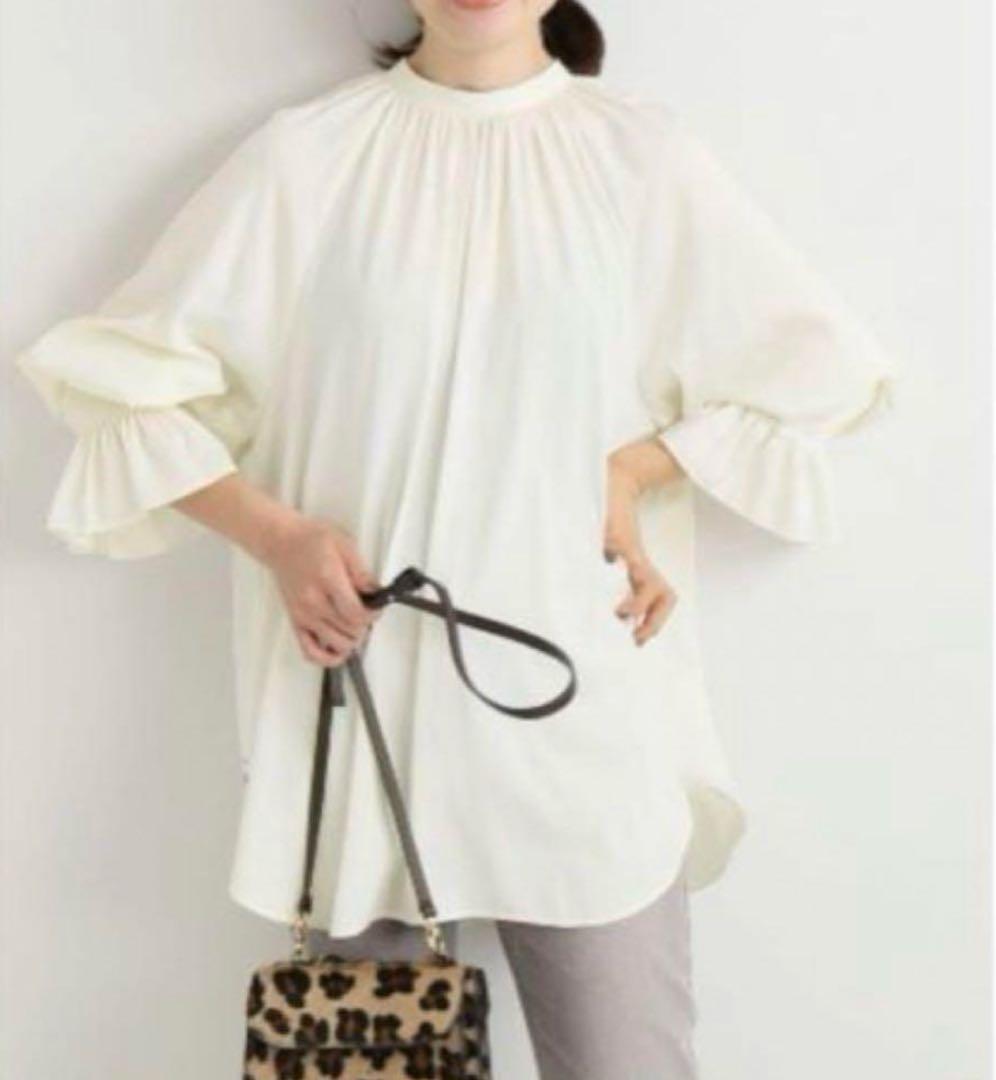 洗える♡イエナ*ピンタックボリュームスリーブブラウス オフホワイト 洗える♡イエナ*ピンタックボリュームスリーブブラウス オフホワイト
