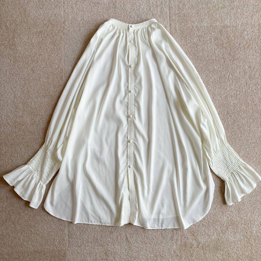 洗える♡イエナ*ピンタックボリュームスリーブブラウス オフホワイト 洗える♡イエナ*ピンタックボリュームスリーブブラウス オフホワイト