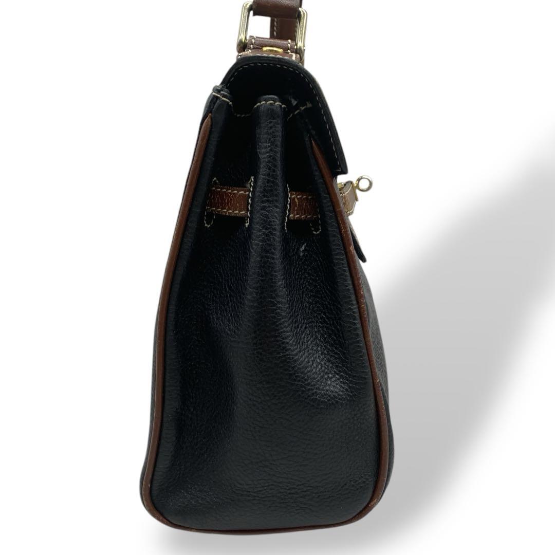 くりごはんさま専用 バリー✨フォーマルバッグ　ブラック　ターンロック　ゴールド金 BALLY バリー ハンドバッグ ターンロック ゴールド金具 レザー
