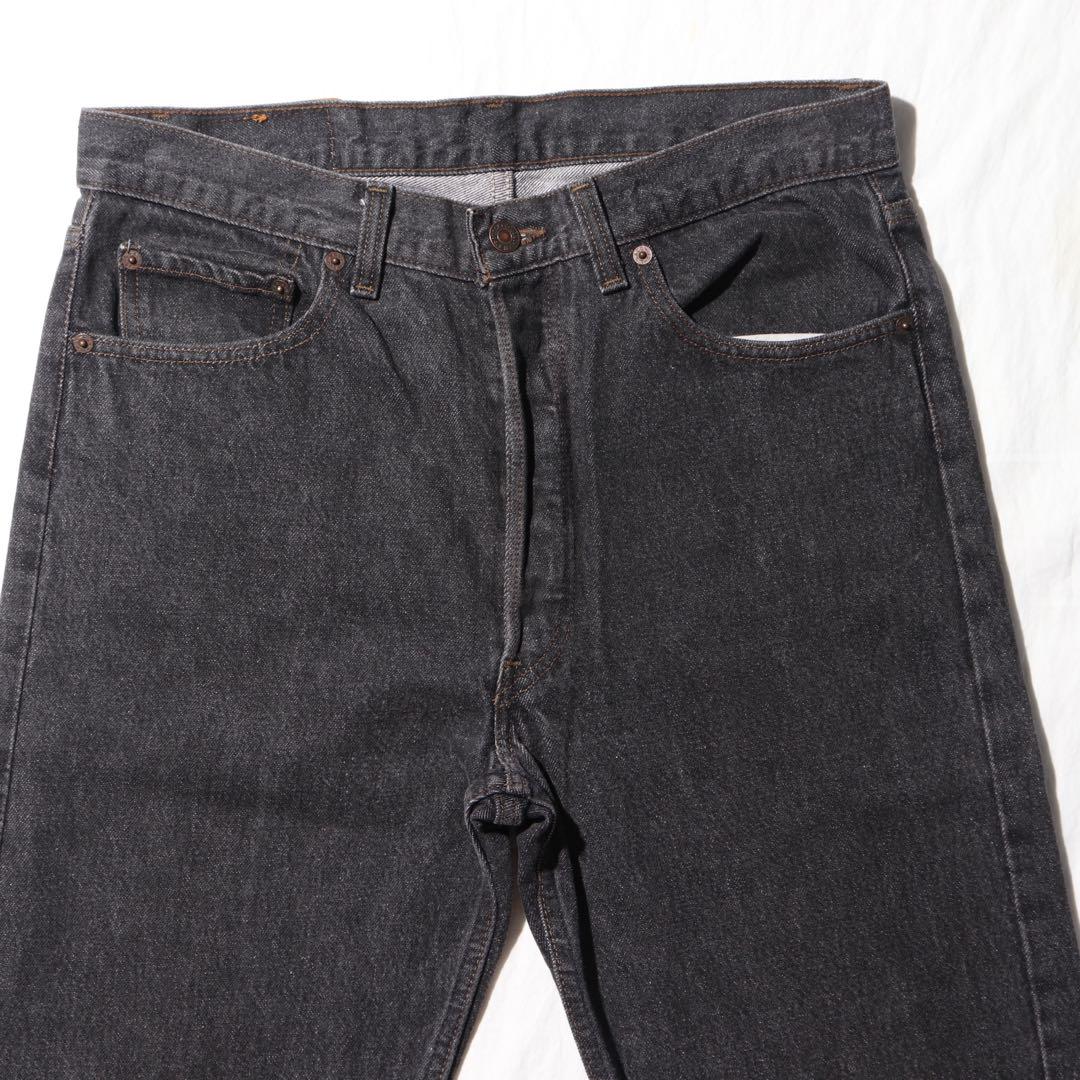 美品 33×30 Levi’s 501 先染め USA ブラックデニムパンツ