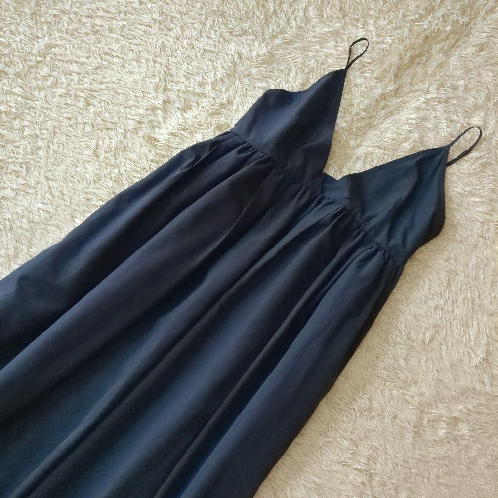 美品♥SLOBE IENA タフタ ギャザーキャミワンピース ネイビー
