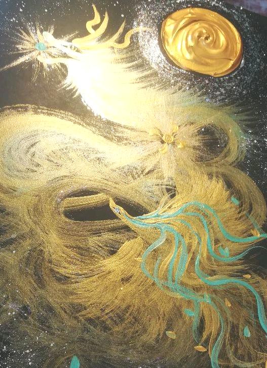 【国内正規品】 開運絵画 内なる宇宙の流れ☆富健風∞ 絵画