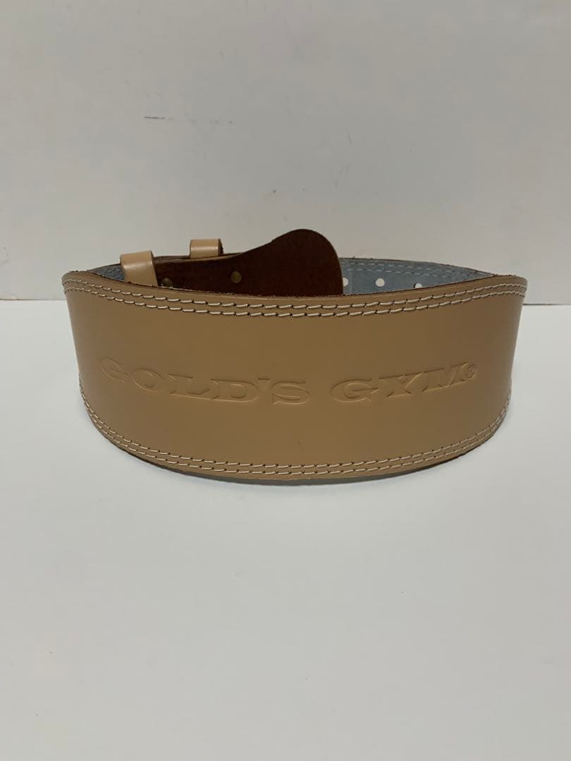 GOLD'S GYM トレーニングレザーベルト ベージュ　nSサイズ