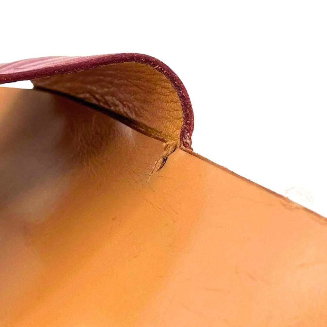 エルメス HERMES レザー ケブラール 37 ボルドー サンダル ウッド 革 画像8