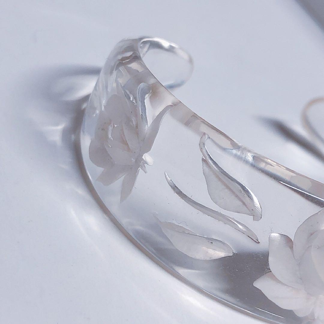【美品】crystal rose bangle：バングル ローズ 薔薇 バラ