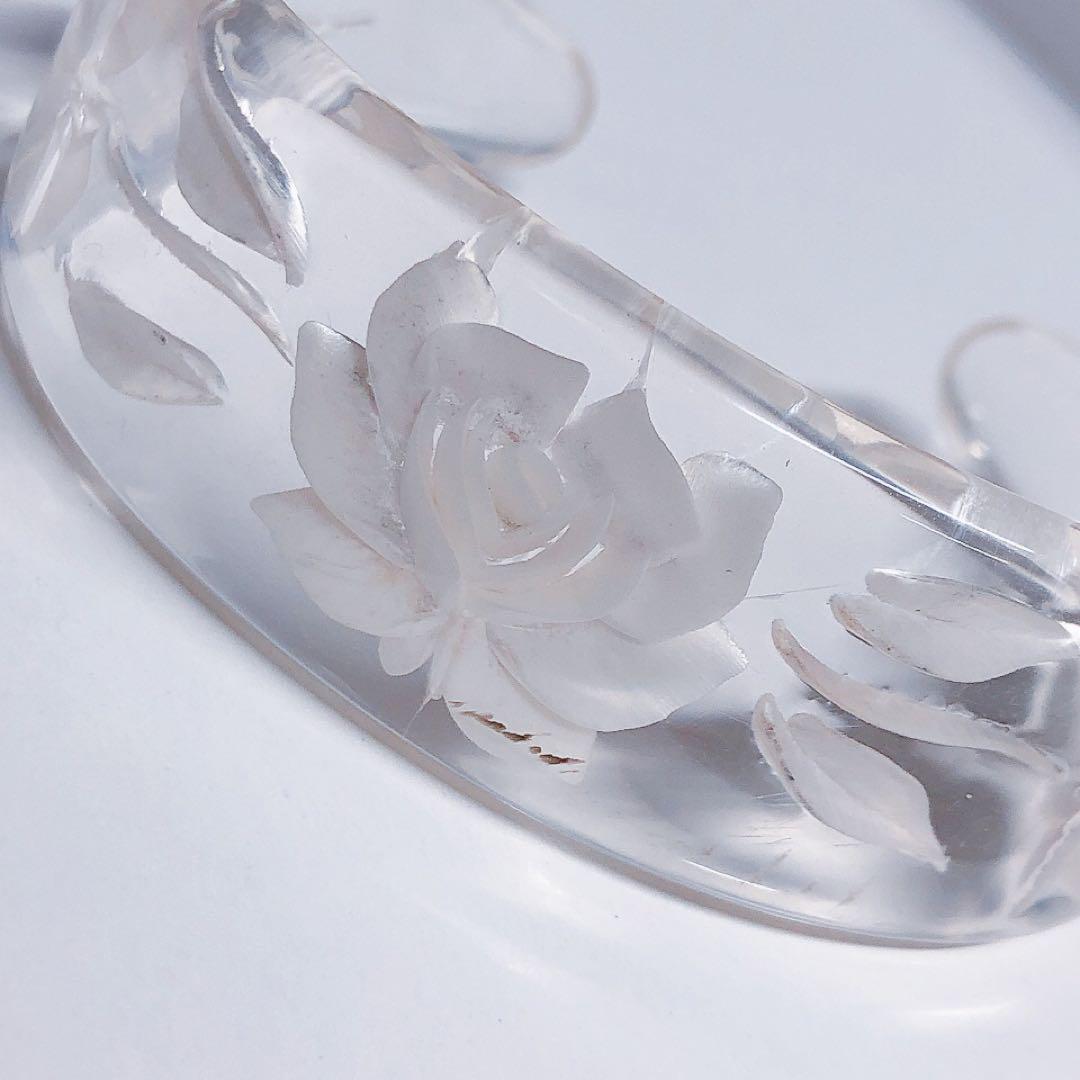 【美品】crystal rose bangle：バングル ローズ 薔薇 バラ