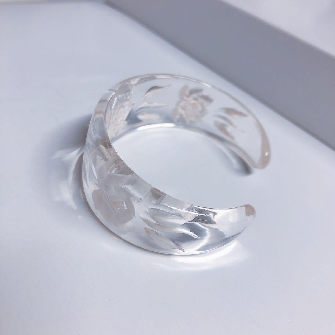 【美品】crystal rose bangle：バングル ローズ 薔薇 バラ