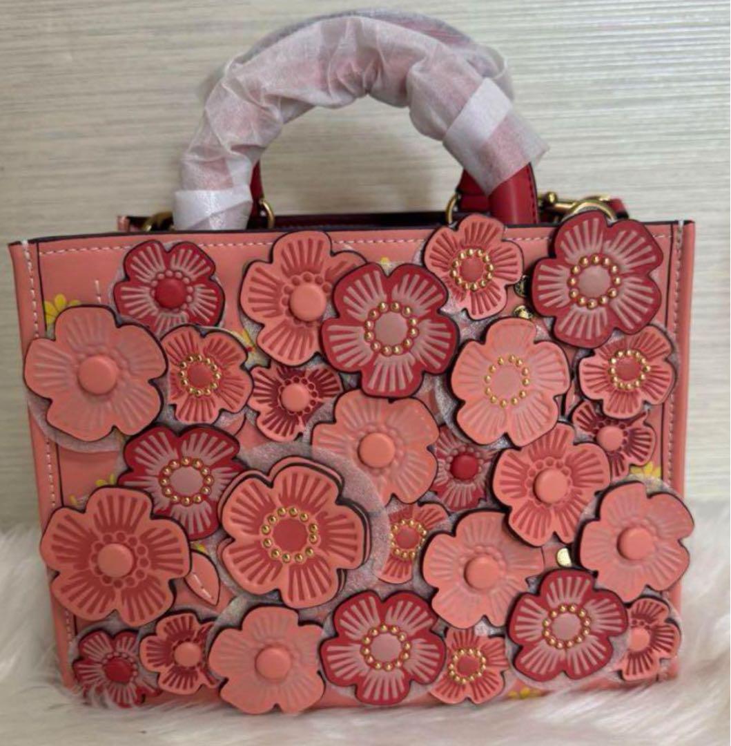 新品 COACH ローグバッグ 25 カラーブロックウィズティーローズC8510 画像1
