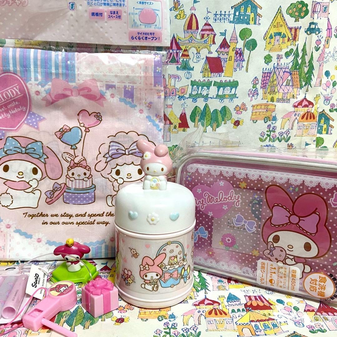 サンリオ マイメロディ お弁当箱 コットンバッグ マスコット付き おしぼり 他