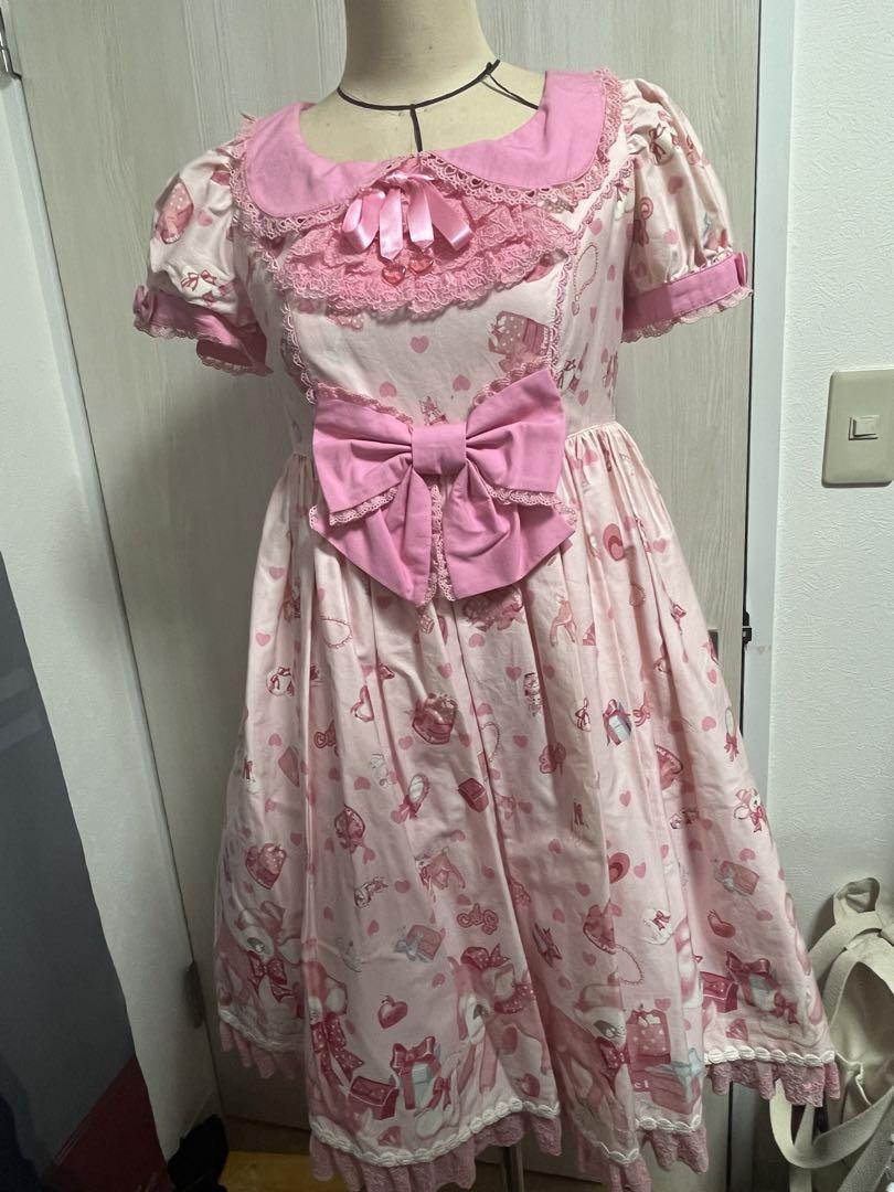 AngelicPretty 小鹿のミルキーちゃん OP ピンク レディース AngelicPretty 小鹿のミルキーちゃん OP ピンク レディース