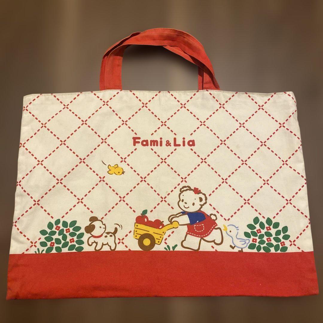 ファミリア familiar トートバッグ 赤 - メルカリ