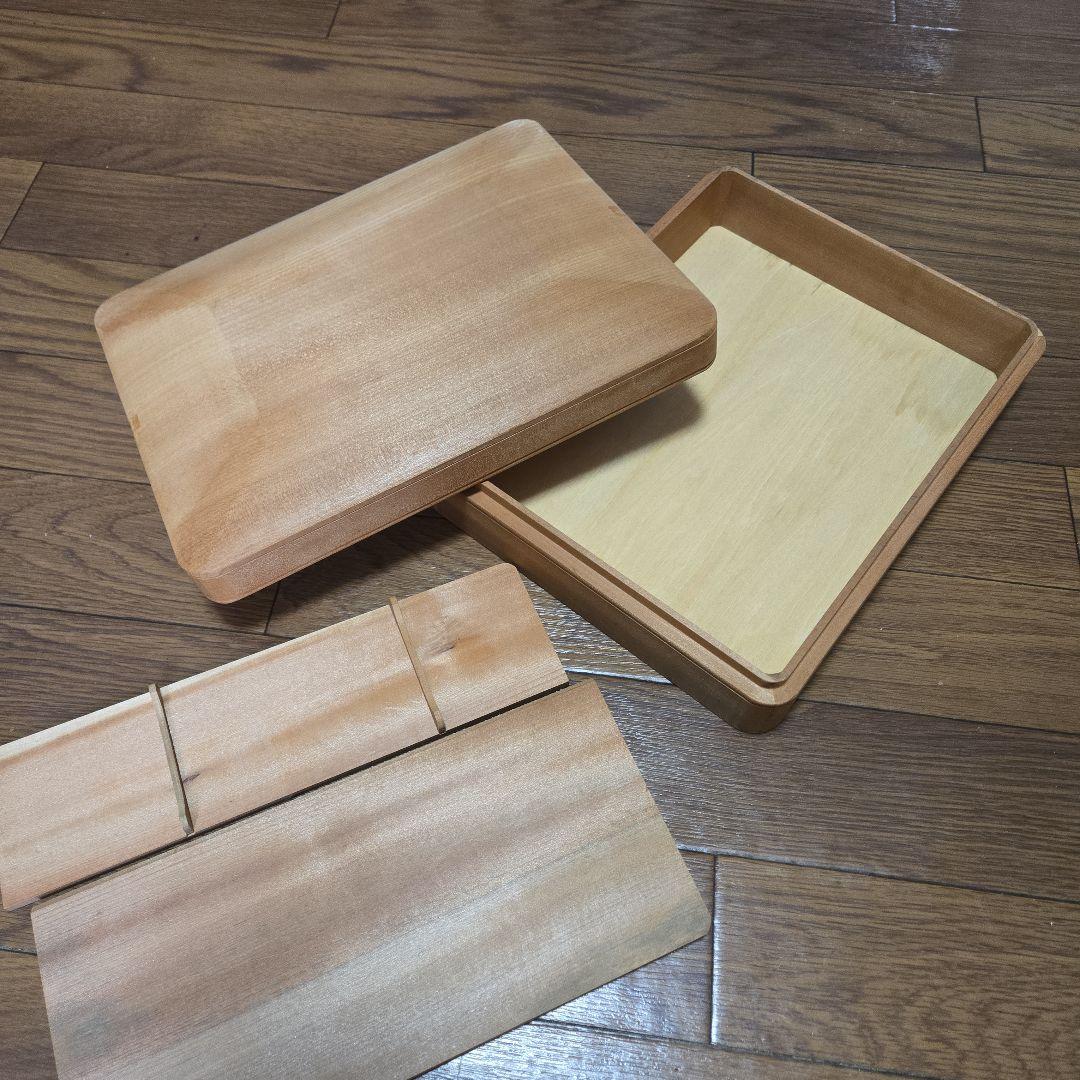 木製 鎌倉彫用桂木地 硯箱やや傷や汚れあり