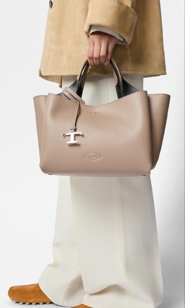 【kimna様限定】トッズレザーバッグミニ　ベージュ×ブラックTod's