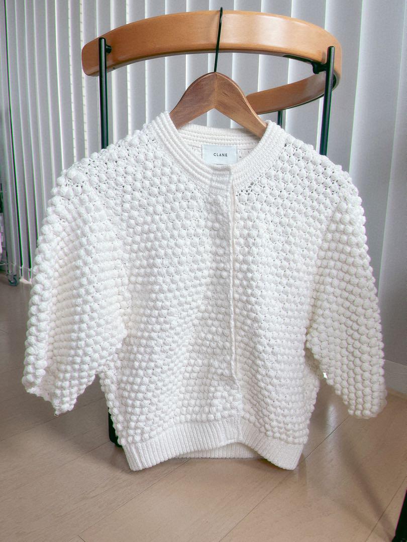 新品CLANE 3D DOT HALF SLEEVE KNIT CARDIGAN