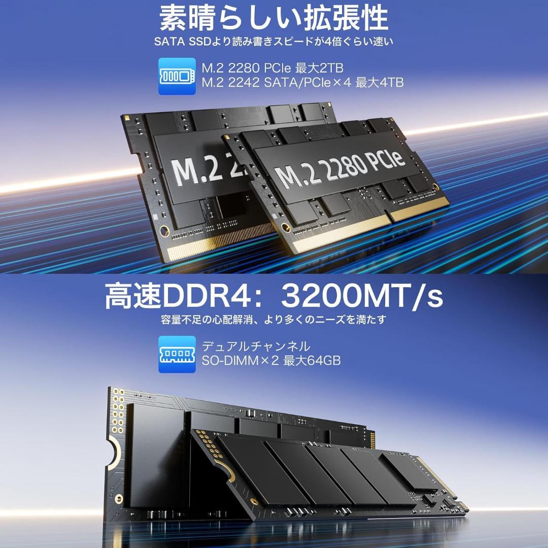 GMKtec M3 PLUS ミニPC 32GB+1TB Win11 Pro