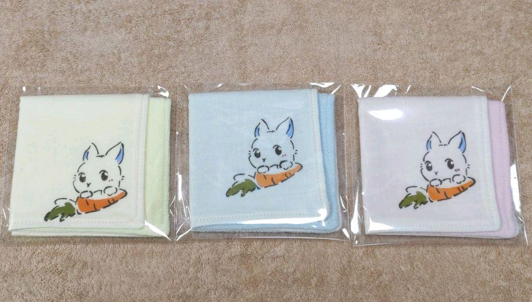 360円 買い誠実 ハンカチ ピンク ブルー パープル3枚セット ダブルガーゼ パイル ステンシル