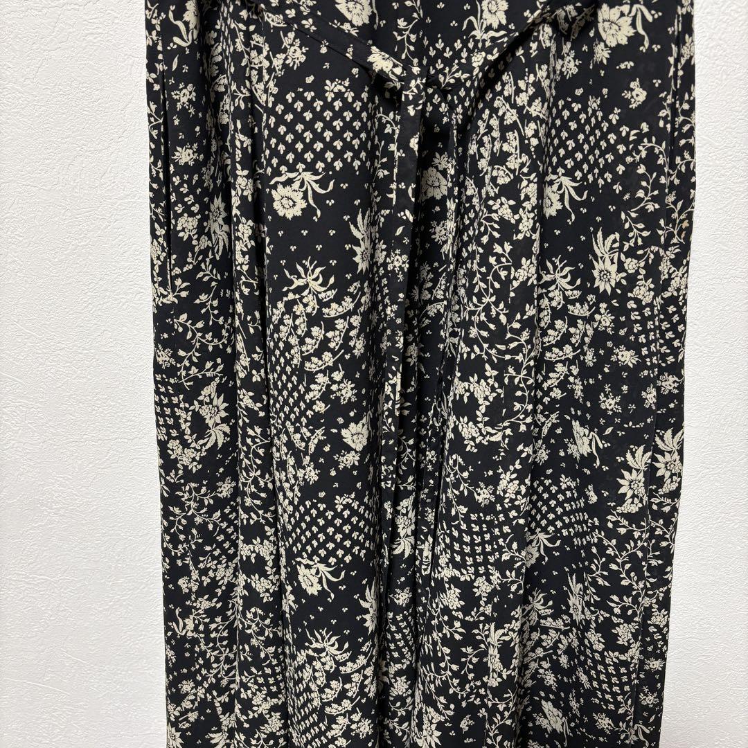 Lois CRAYON 半袖ロングワンピース M ボタニカル柄 日本製 V