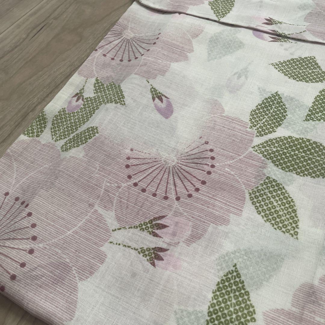 新品】洗える着物 夏のきもの 紗きもの Lサイズ さくら キナリ