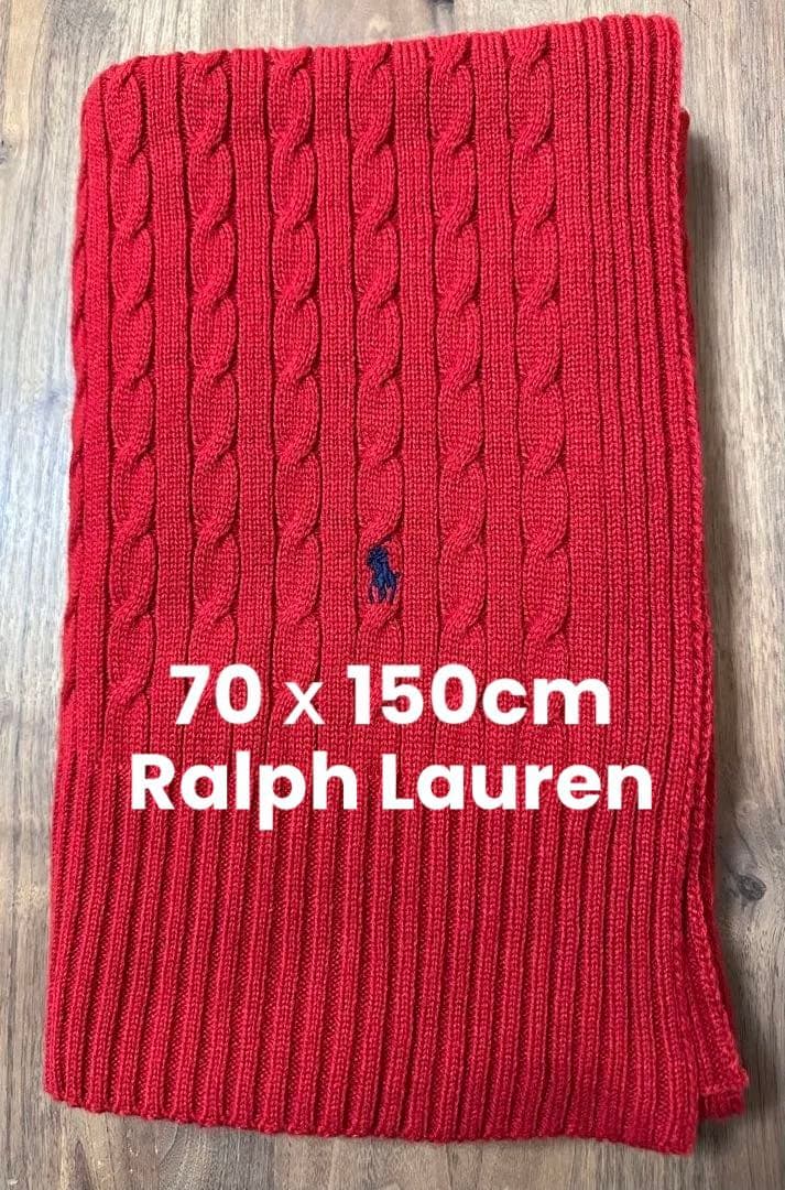 Polo Ralph Lauren ケーブルニット マフラー スカーフ レッドPOLO RALPH LAUREN