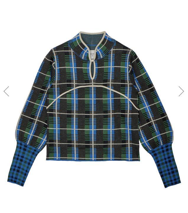 SWITCHING CHECK KNIT TOP - www.csicargo.com.br 日本人気超絶の top knit check switching ニット/セーター