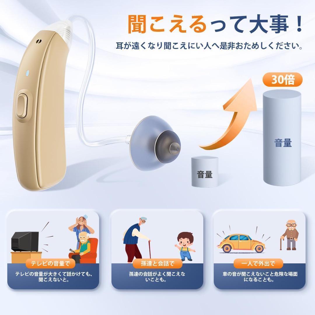 集音器 充電式 DSPテクノロジー 30倍音増幅 しゅうおんき 両耳対応