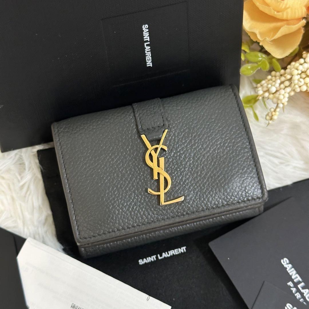 極美品✨SAINT LAURENT オリガミ タイニー 折り財布 カサンドラ 美品⟡.·SAINT LAURENT オリガミ タイニー 折り財布 カサンドラ