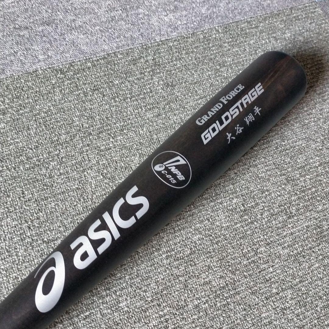 正規逆輸入品】 実使用 支給品 エンゼルス 硬式木製バット アシックス