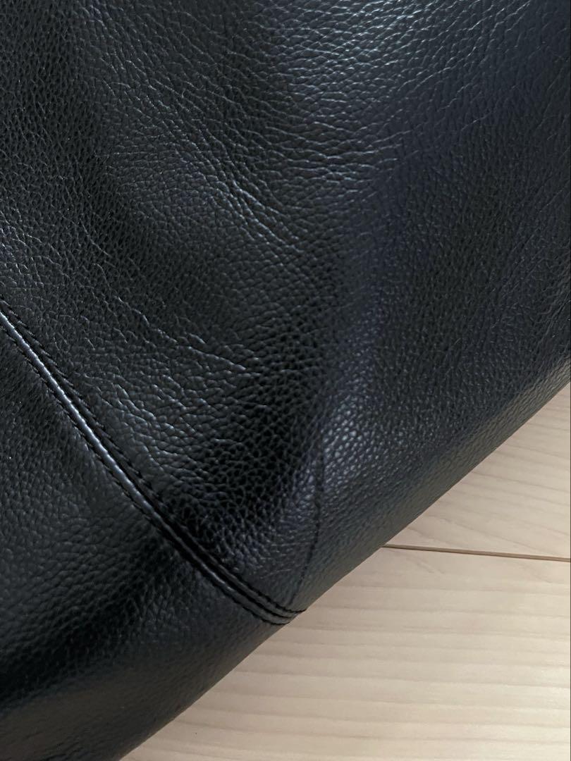 BEAMS シュリンクレザー トートバッグ 黒 ブラック