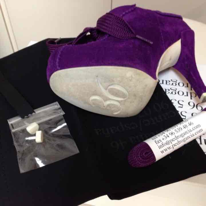 レビュー高評価の商品！ ガルシア ペドロ garcia pedro 美品 ブーティ 靴 パープル 靴