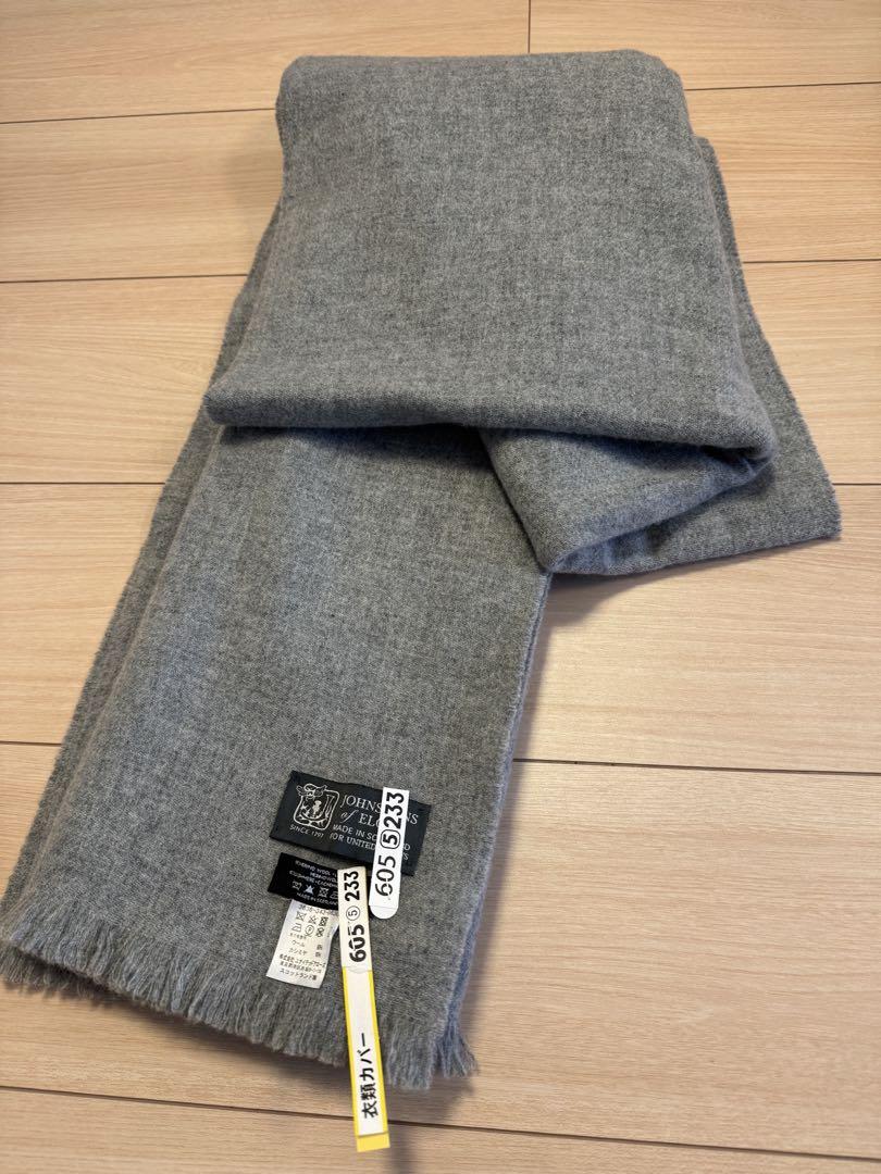 United Arrows別注 【JOHNSTONS】ストール　グレー　美品