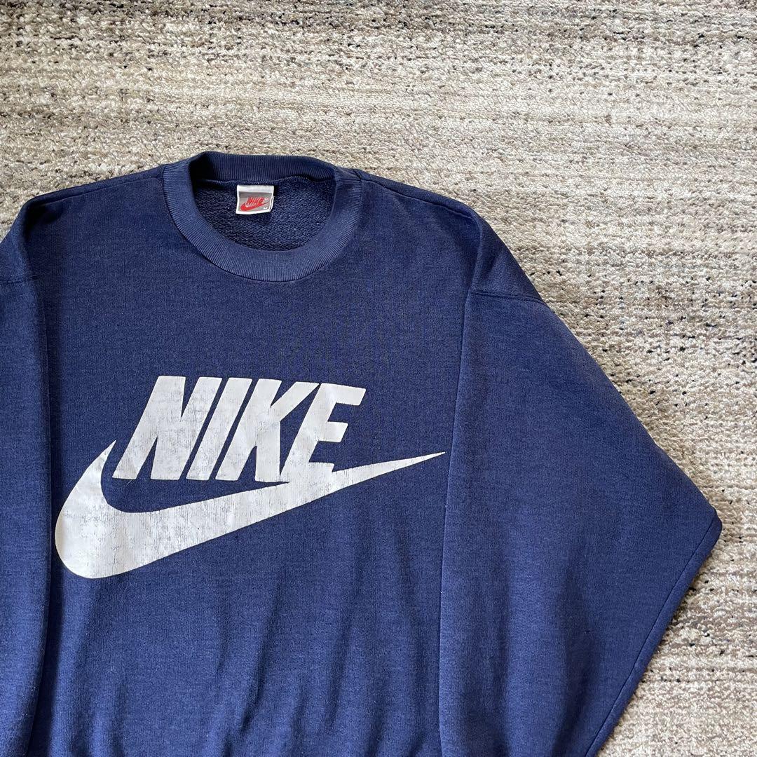 90s NIKE ヴィンテージスウェット 銀タグ ロゴ フェード ナスコン