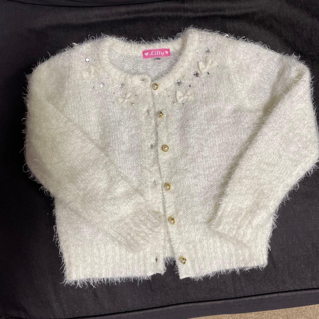 １１０　ファミリアのジャンパースカートとブラウス、カーディガンをセットで！ familiar カーディガン110 ジャンバースカート100 ブラウス110 秋の