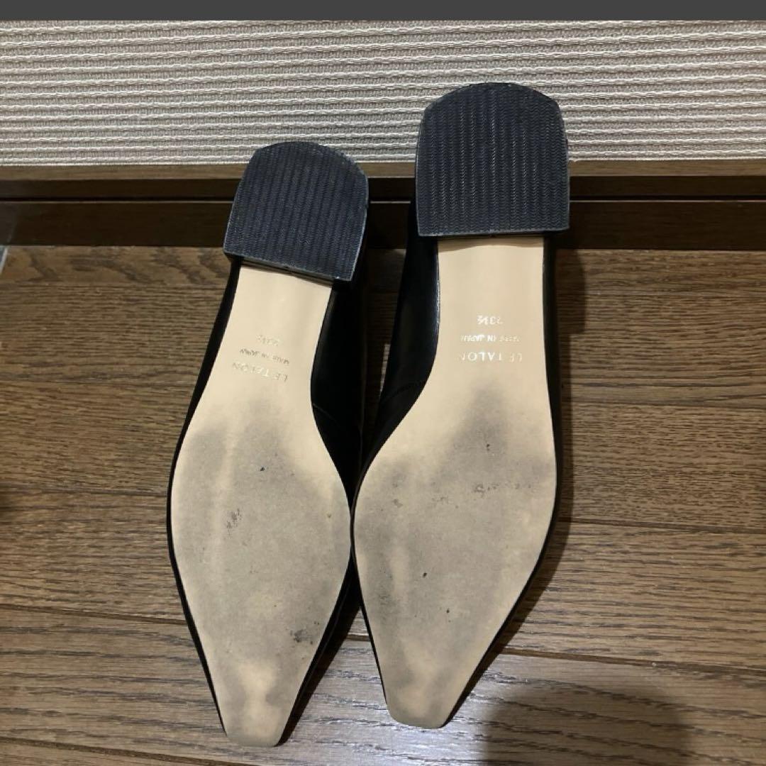 ルタロン　フレンチスクエア　レースアップ　フラットパンプス