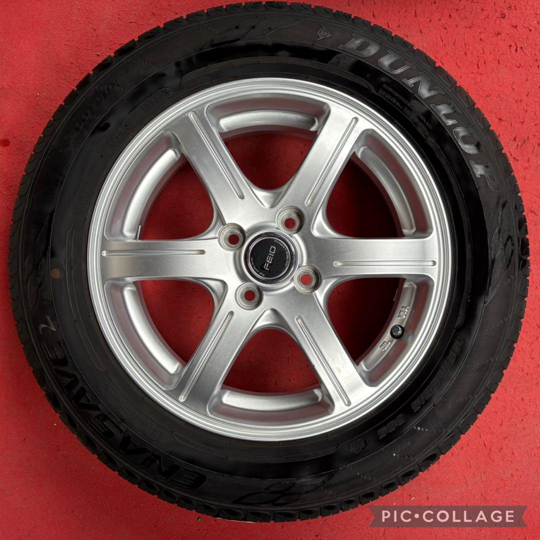 バリ山DUNLOP夏タイヤ社外15インチホイール185/65R15 ４本セット。