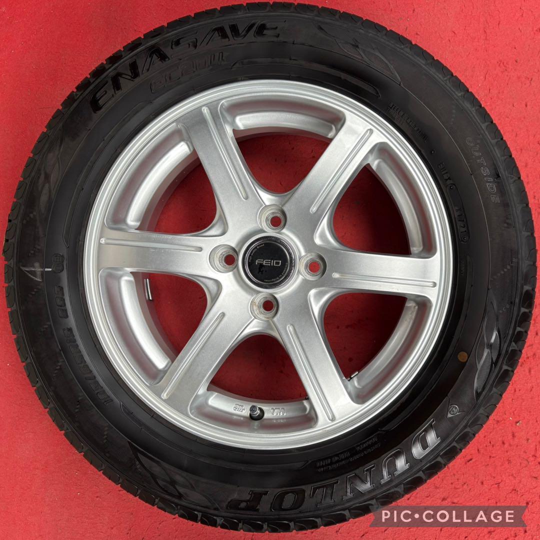 バリ山DUNLOP夏タイヤ社外15インチホイール185/65R15 ４本セット。