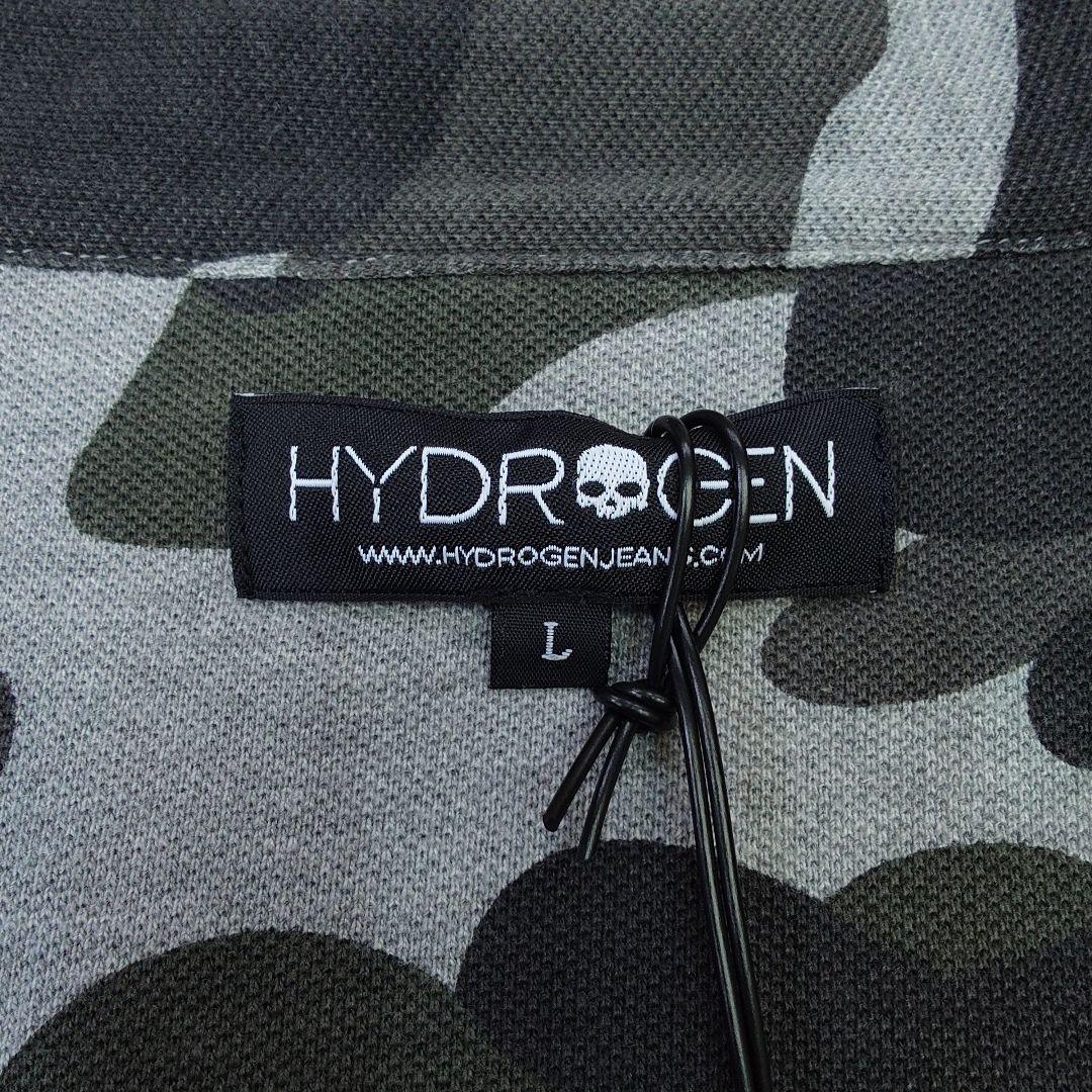 【新品未使用】HYDROGEN ハイドロゲン カモ柄 スキッパー ポロシャツ L