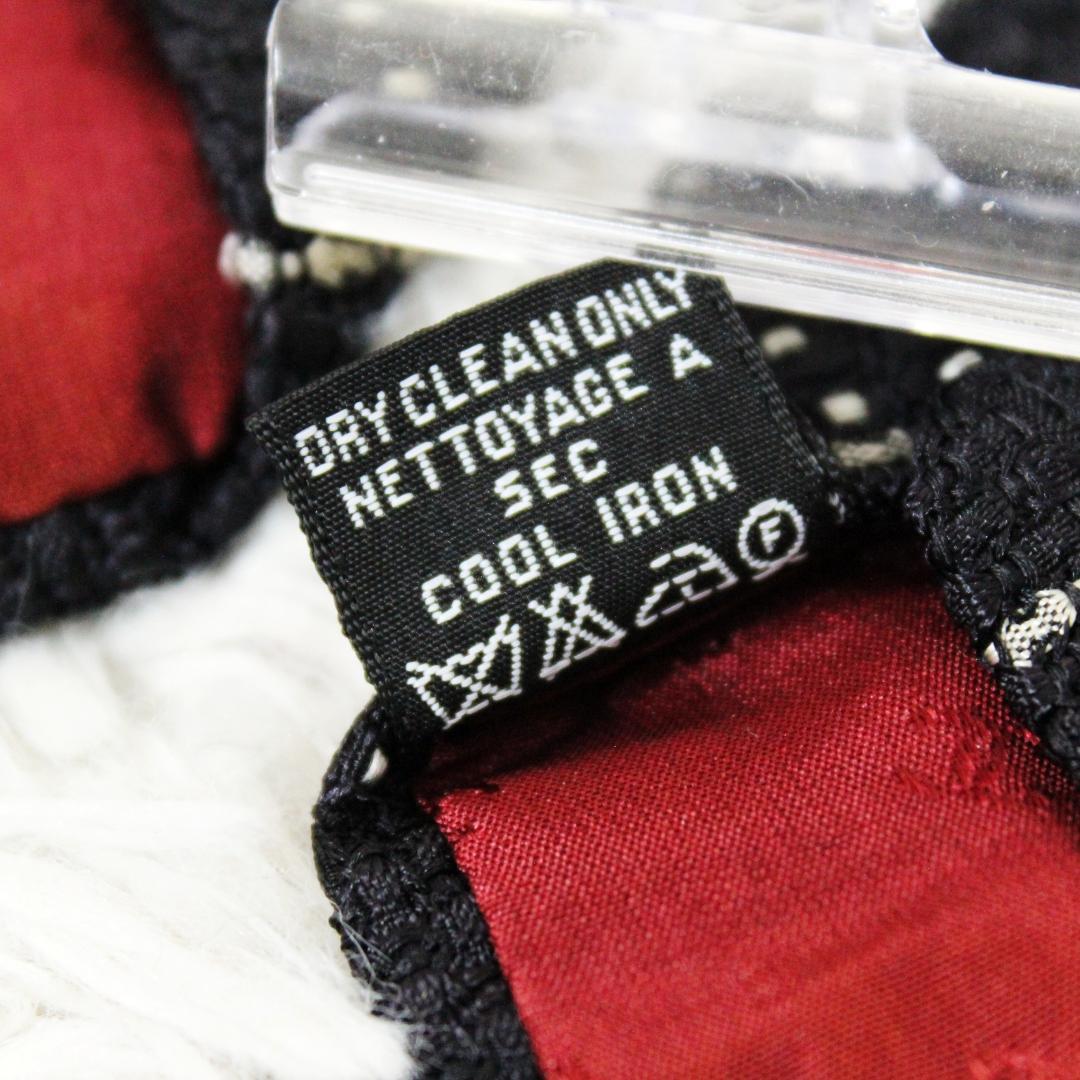 極美品 CHANEL シャネル ネクタイ 格子柄 チェーン シルク ブラック