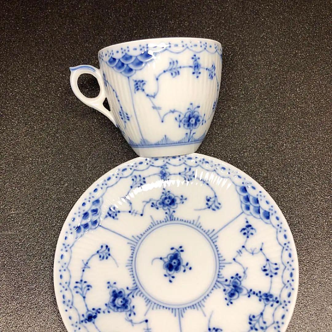 未使用 ブルーフルーテッド ハーフレース 2客 9qAVh-m16431107048 美品 ロイヤルコペンハーゲン 安い特価